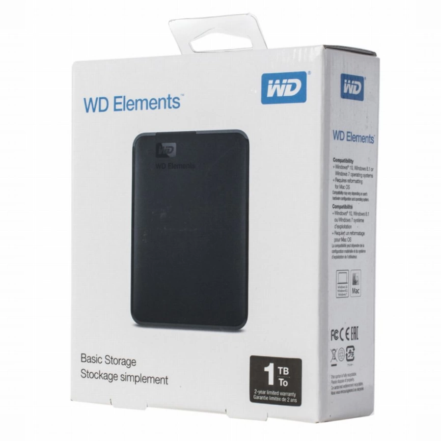 Внешний диск WD Elements, USB 3.0, 1Тб, черный фото 11