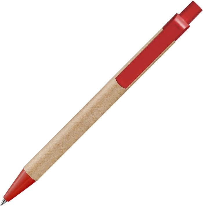 Ручка картонная VIVA NEW, неокрашенная с красными деталями фото 2