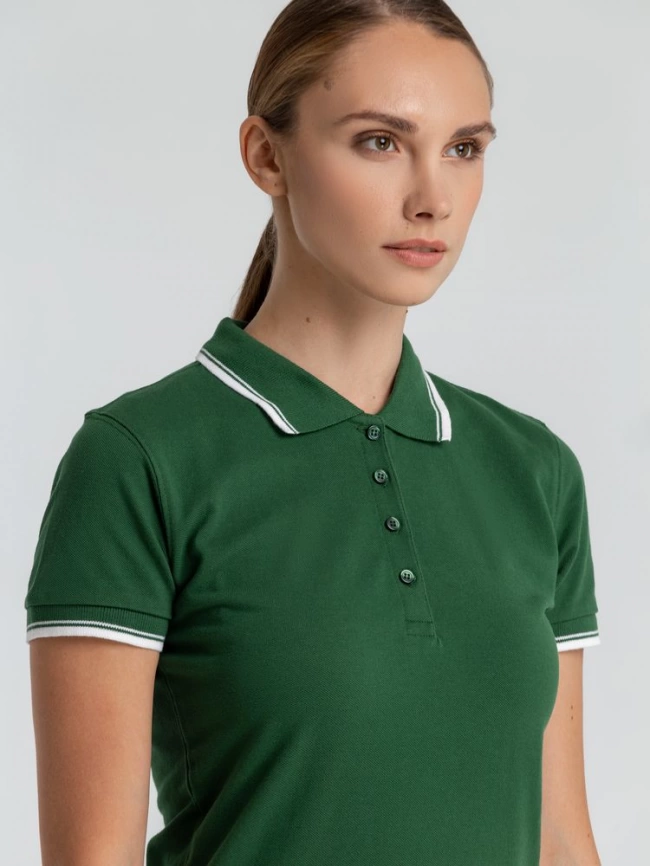 Рубашка поло женская Practice women 270 зеленая с белым, размер M фото 12