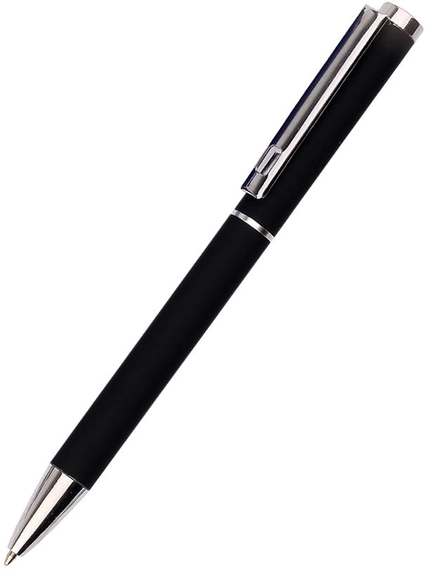 Ручка металлическая Titan софт-тач, чёрная фото 1