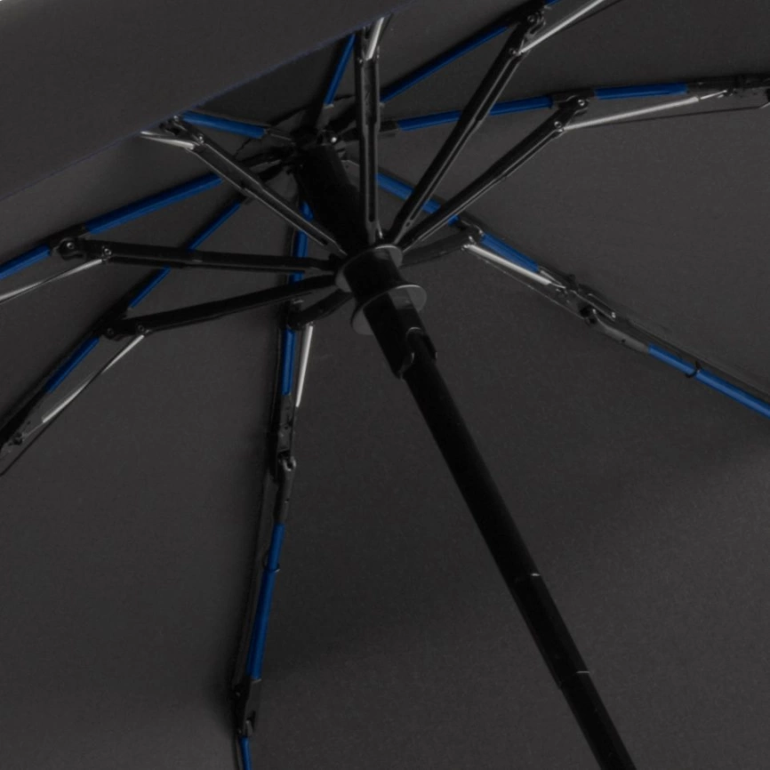 Зонт складной AOC Mini с цветными спицами, темно-синий фото 2