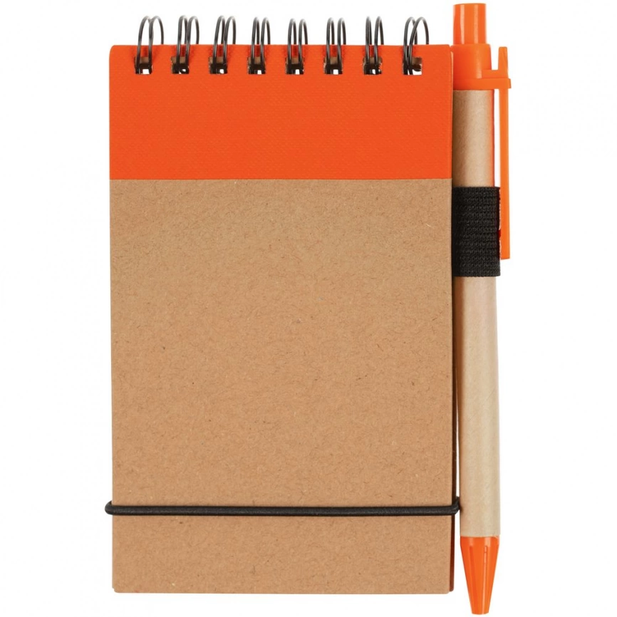 Блокнот на кольцах Eco Note с ручкой, темно-оранжевый фото 1