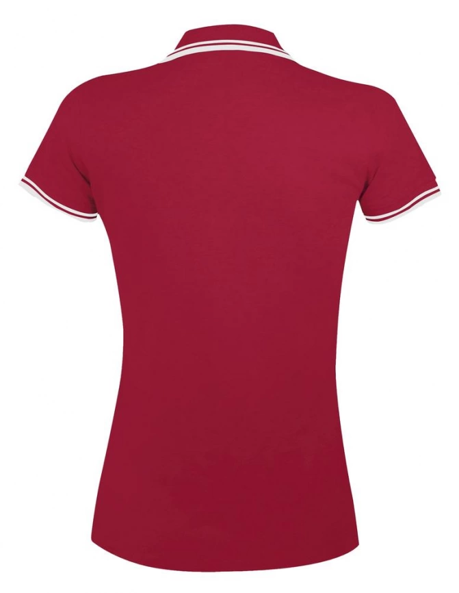 Рубашка поло женская Pasadena Women 200 с контрастной отделкой красная с белым, размер XXL фото 2