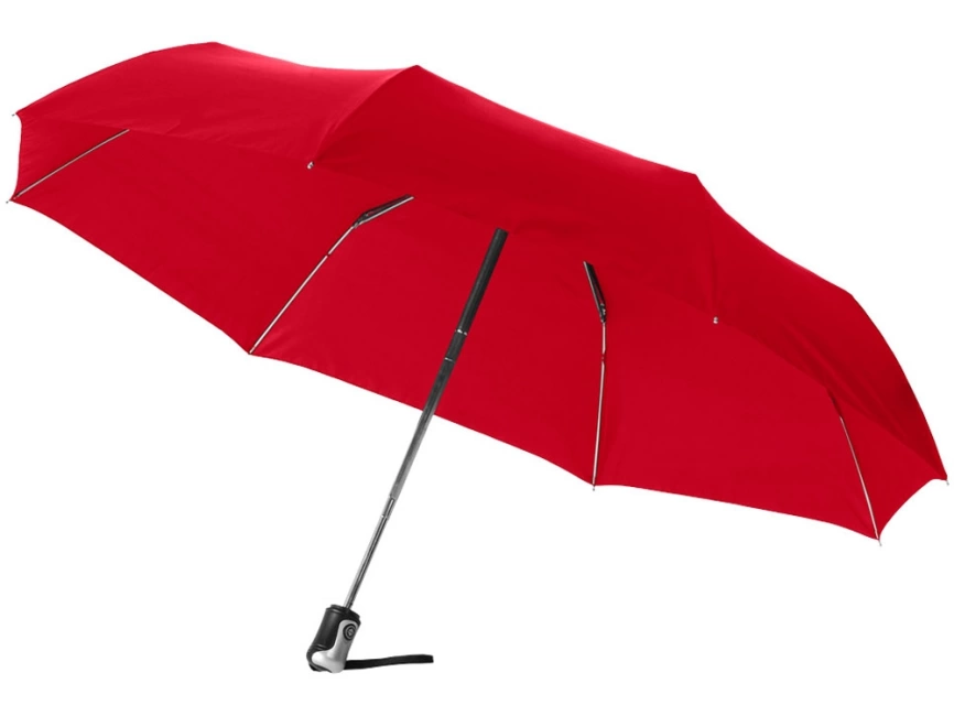 Зонт Alex трехсекционный автоматический 21,5, красный фото 1
