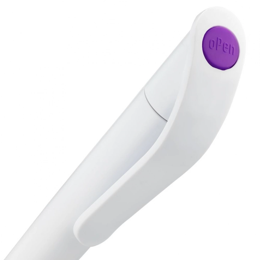 Ручка шариковая Grip, белая с фиолетовым фото 7