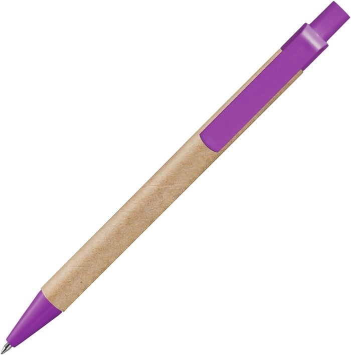 Ручка картонная VIVA NEW, неокрашенная с фиолетовыми деталями фото 2