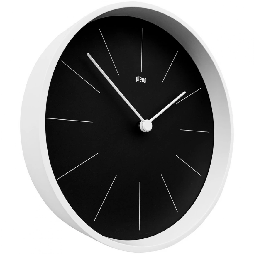 Часы настенные Neo, черные с белым фото 2
