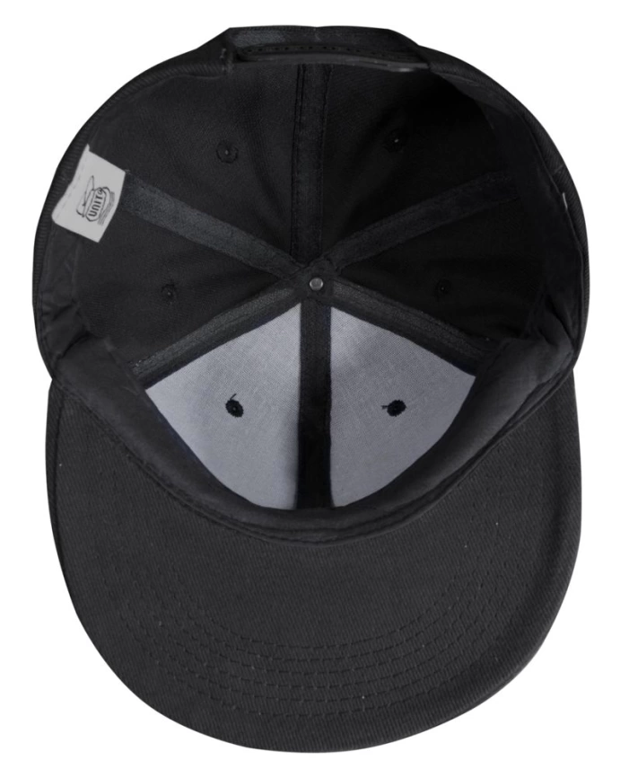 Бейсболка Unit Snapback с прямым козырьком, черная фото 3