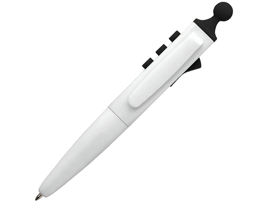 Ручка шариковая Clic Pen, белая с черным фото 1