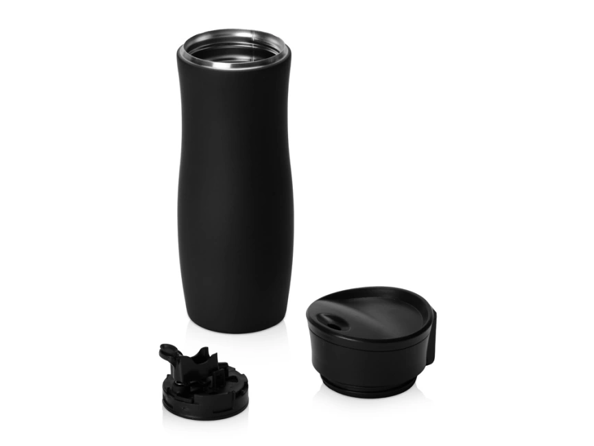 Вакуумная термокружка с кнопкой Streamline, Waterline, soft-touch, черный фото 3