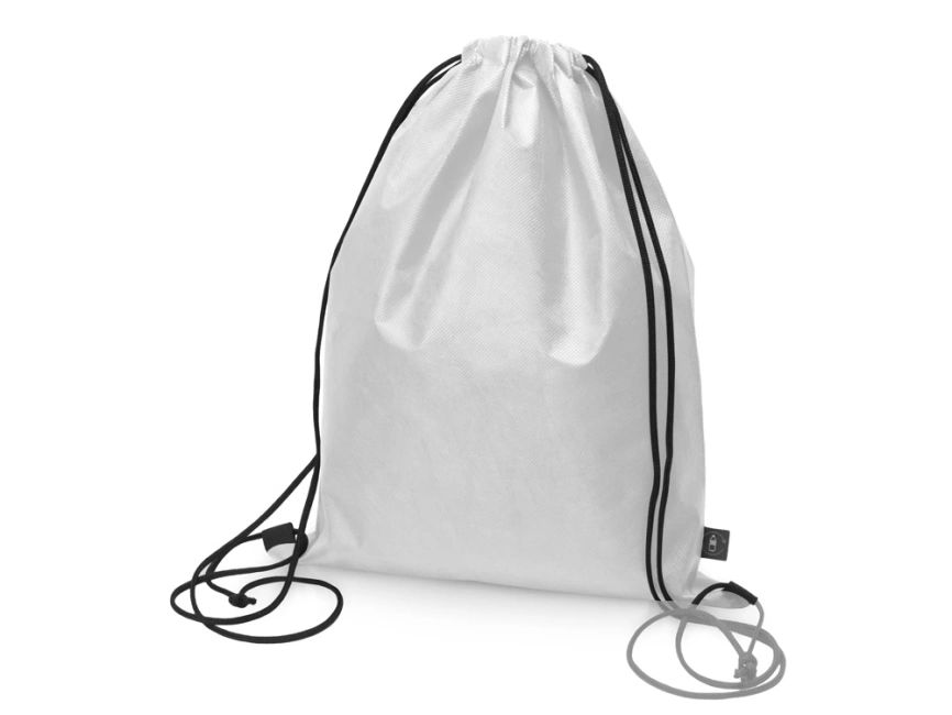 Рюкзак-мешок Reviver из нетканого переработанного материала RPET, белый фото 1