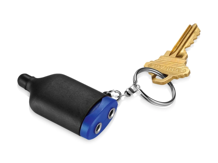 Аудиосплиттер с брелоком и стилусом 2 в 1, черный/ярко-синий фото 1