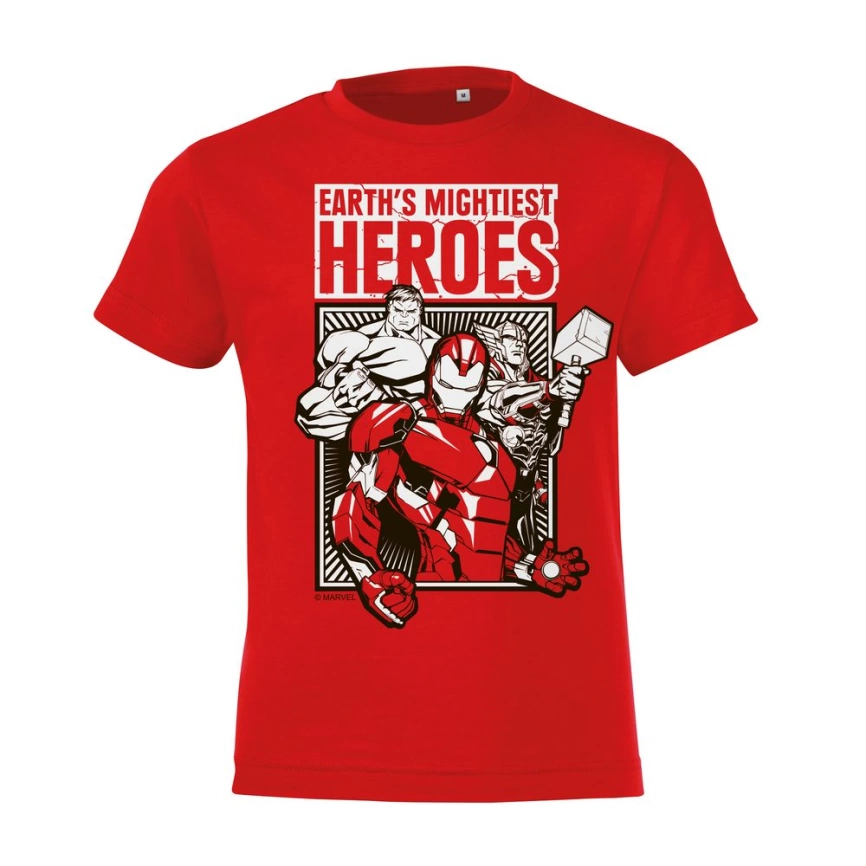 Футболка детская Marvel Heroes, красная, на рост 142-154 см (12 лет) фото 1