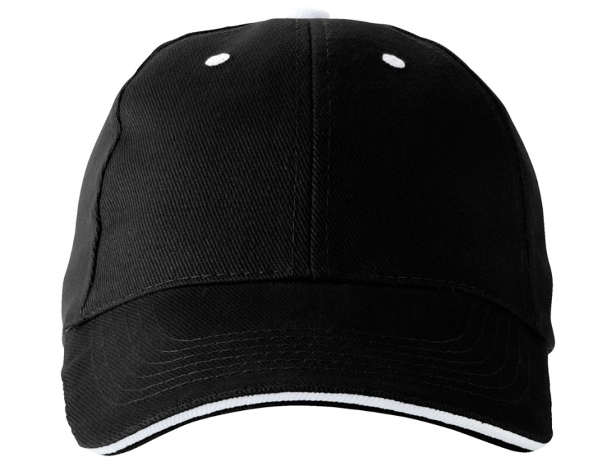 Бейсболка Brent, сэндвич, 6 панелей, черный/белый фото 3